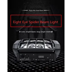 Spider beam stage light - portable - moving head - LED - RGBW - 8x 10W