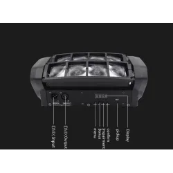Spider beam stage light - portable - moving head - LED - RGBW - 8x 10W
