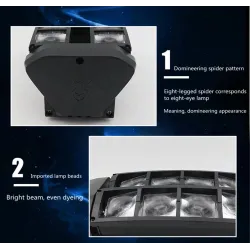 Spider beam stage light - portable - moving head - LED - RGBW - 8x 10W