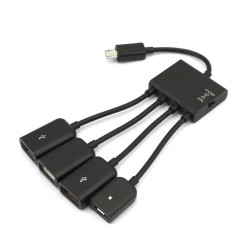 4 in 1 Kabel - Adapter - Micro USB / HUB / OTG - Stecker auf Buchse - multifunktional