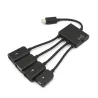 Kabel 4 w 1 - przejściówka - micro USB / HUB / OTG - męski na żeński - wielofunkcyjnyKable