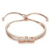 Elegantes Kristallarmband mit Schleife - verstellbar - 925er Sterlingsilber