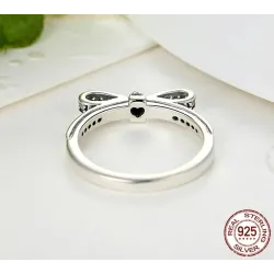 WOSTU -authentic 100% 925 sterling silver sparkling bow knot - women wedding gift