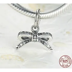 WOSTU -authentic 100% 925 sterling silver sparkling bow knot - women wedding gift