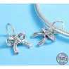 Sterling silver sparkling bow knot pendant charm - gift - bracelet