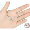 Kristall Bowknot-Anhänger - für Armbänder / Halsketten - 925er Sterlingsilber