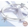 Sterling silver sparkling bow knot pendant charm - gift - bracelet