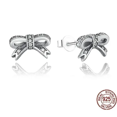 Crystal bowknot earrings - 925 sterling silverEarrings