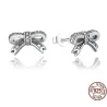 Crystal bowknot earrings - 925 sterling silverEarrings