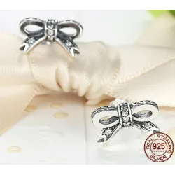 Crystal bowknot earrings - 925 sterling silverEarrings