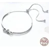 Elegantes Kristallarmband mit Schleife - verstellbar - 925er Sterlingsilber