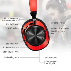 Bluedio 7th wireless headphones - Bluetooth - noise cancelling - with microphone / voice control