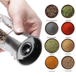 Salt / pepper / herbs grinder - with adjustable coarseness - stainless steel