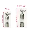 Salt / pepper manual grinder - faucet valve shape - stainless steel