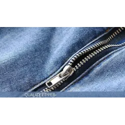 Sexy Slim Jeans - hohe Taille - mit Reißverschluss / seitlichen Bindebändern
