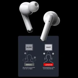 Lenovo LP1 - bezprzewodowe słuchawki douszne - Bluetooth - wodoodporne - redukcja szumów - z mikrofonemSłuchawki