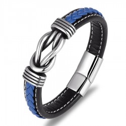PulserasVintage leather men's bracelet - stainless steel - with strap lock