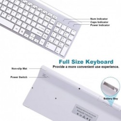 Teclado & Ratón2.4G wireless keyboard and mouse - compact - convenient - ultra thin - universal - silver white