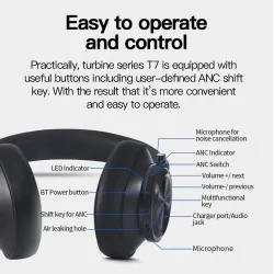 Bluedio 7th wireless headphones - Bluetooth - noise cancelling - with microphone / voice control