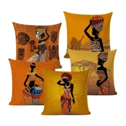 Cushion cover - African / ethnic style - linen - 45 * 45cm