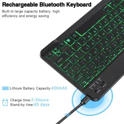 Bezprzewodowa klawiatura / mysz RGB - Bluetooth - układ rosyjski / hiszpański / angielskiMyszka klawiaturowa