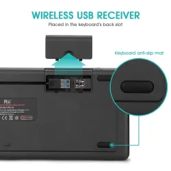 K18 Plus draadloos toetsenbord - LED - multi-touch - Engelse / Russische / Hebreeuwse lay-outToetsenborden