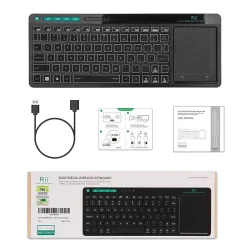 K18 Plus kabellose Tastatur - LED - Multi-Touch - Englisches / Russisches / Hebräisches Layout