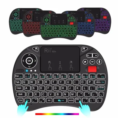 Rii X8+ - Mini-Funktastatur - LED - 2,4 GHz - mit Touchpad - Android TV Box / PC