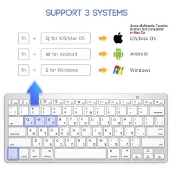 Klawiatura bezprzewodowa - Bluetooth - układ hebrajski - iOS / Android / WindowsKlawiatury