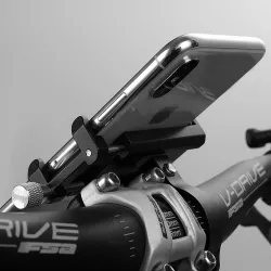 Bicycle handlebar phone holder – aluminum clip mount bracket for secure cycling navigationHolders