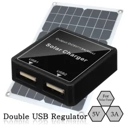Doppelter USB-Regler - Solarladegerät - für Telefone / Powerbank / Lüfter - 5-20V - 5V 3A