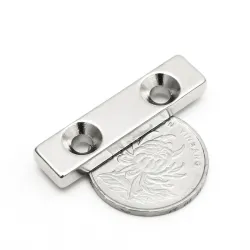 N35 - neodymium magnet - block - with double 5mm holes - 40 * 10 * 5mm - 3 pieces