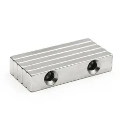 N35 rectangular magnets - with double holes - 50 * 10 * 5mm - 3 pieces / lot