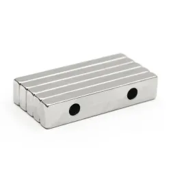 N35 rectangular magnets - with double holes - 50 * 10 * 5mm - 3 pieces / lot