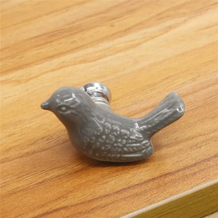 Dove shaped knob - furniture handle - ceramic