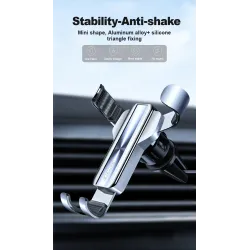 TitularesSoporte para teléfono Gravity - para ventilación de coche - soporte de 3 puntos - con bloqueo de seguridad