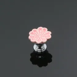 Orchid shaped furniture knobs - handles - ceramic