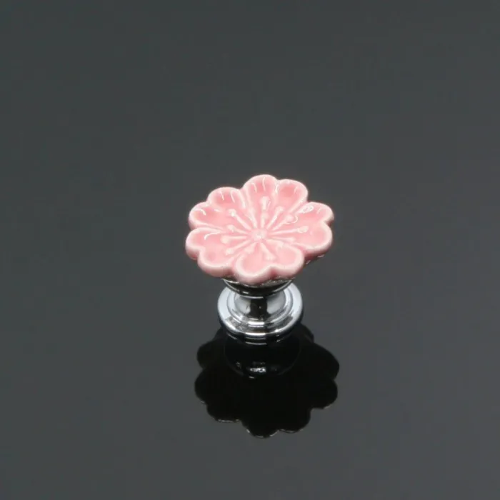 Orchid shaped knobs - ceramic - cabinets / cupboards / handles