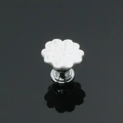 Orchid shaped knobs - ceramic - cabinets / cupboards / handles