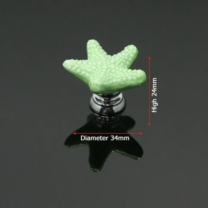 Starfish shaped furniture knobs - ceramic handles