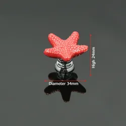 Starfish shaped knob - ceramic - cupboard / cabinets / handles