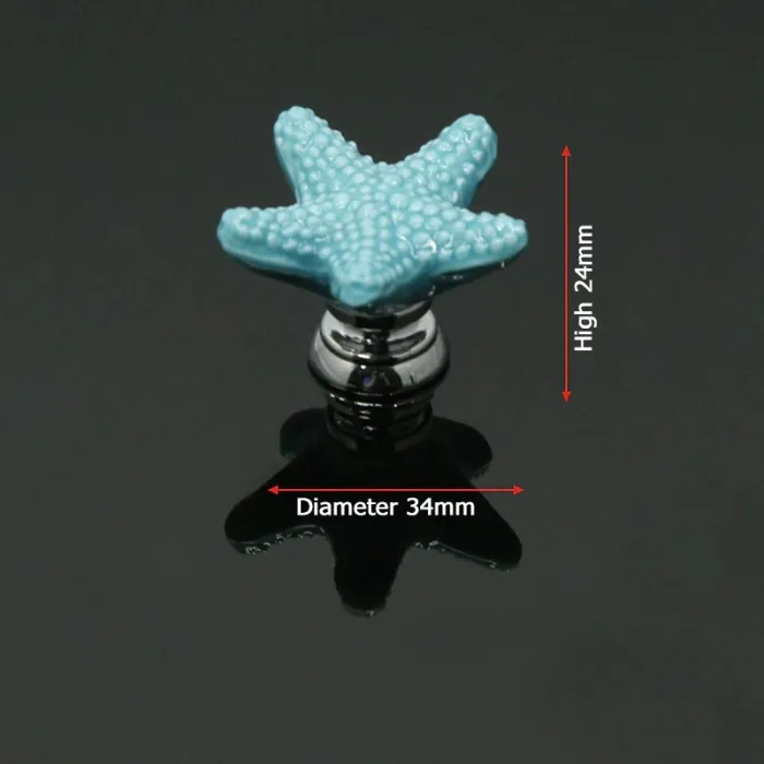 Starfish shaped furniture knobs - ceramic handles