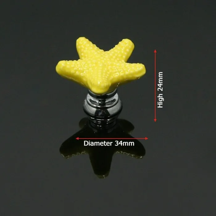 Starfish shaped furniture knobs - ceramic handles