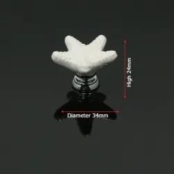 Starfish shaped furniture knobs - ceramic handles