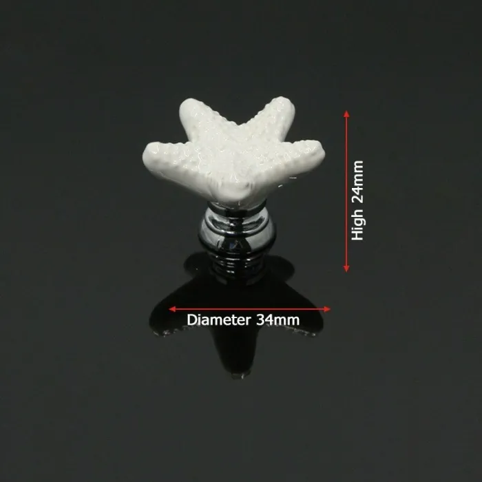 Starfish shaped furniture knobs - ceramic handles