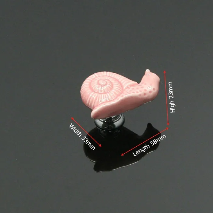 Snail shaped knob - ceramic - cabinet / handles / cupboard