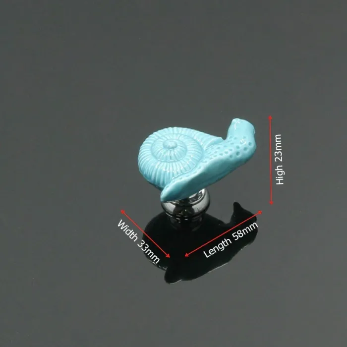 Snail shaped furniture knobs - ceramic handles