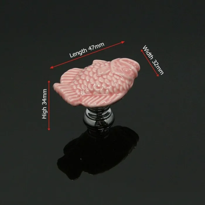 Cartoon fish shaped knob - ceramic - cabinets / handles / cupboards