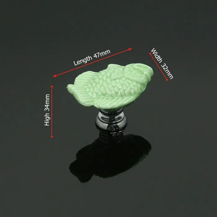 Cartoon fish shaped knobs - ceramic furniture handles