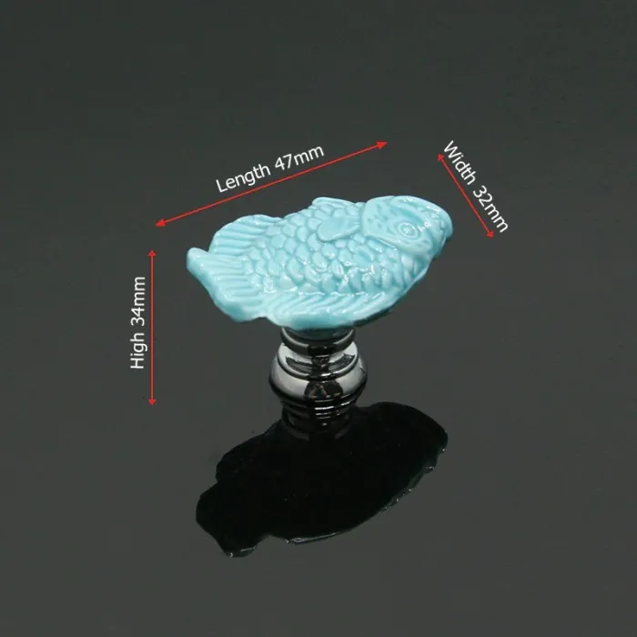 Cartoon fish shaped knobs - ceramic furniture handles